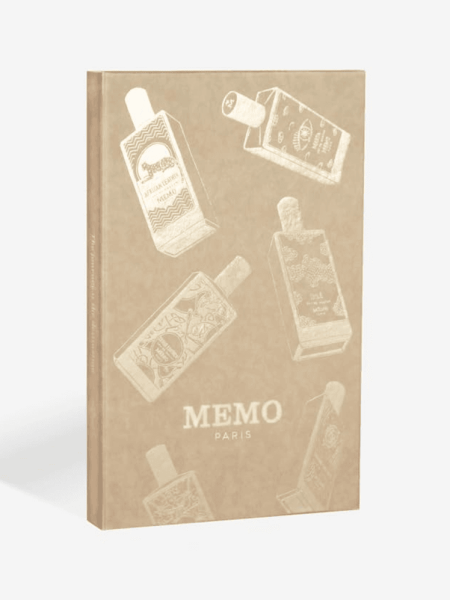 Memo Paris Journey Book Eau de Parfum Discovery Set on a light gray background