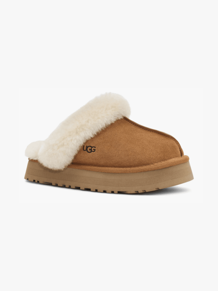 Ugg Disquette Slippers in branded component on a light gray background